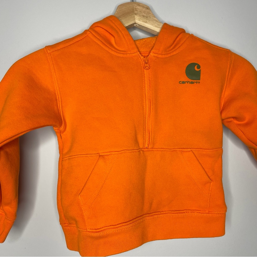Carhartt Kids' Orange Half-Zip Hoodie Orange 3T